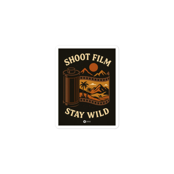 "Shoot Film, Stay Wild" Sticker - Image 2