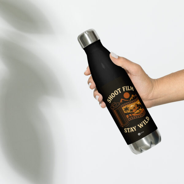 "Shoot Film, Stay Wild" Stainless Steel Water Bottle - Image 2